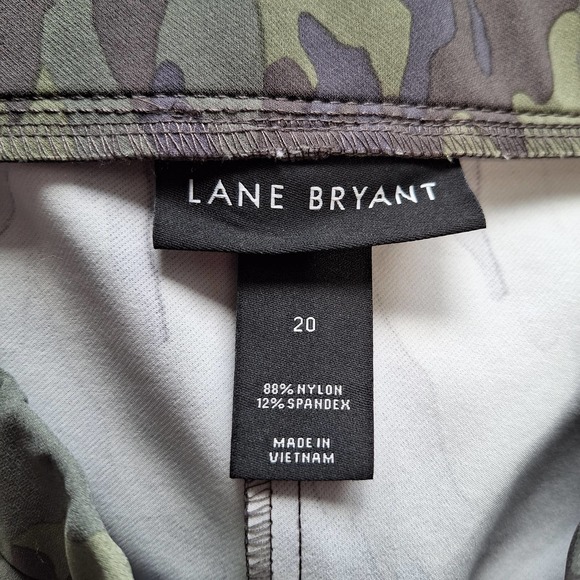 Lane Bryant 20 camo cropped cigarette pants nylon stretch business casual work - Picture 3 of 5